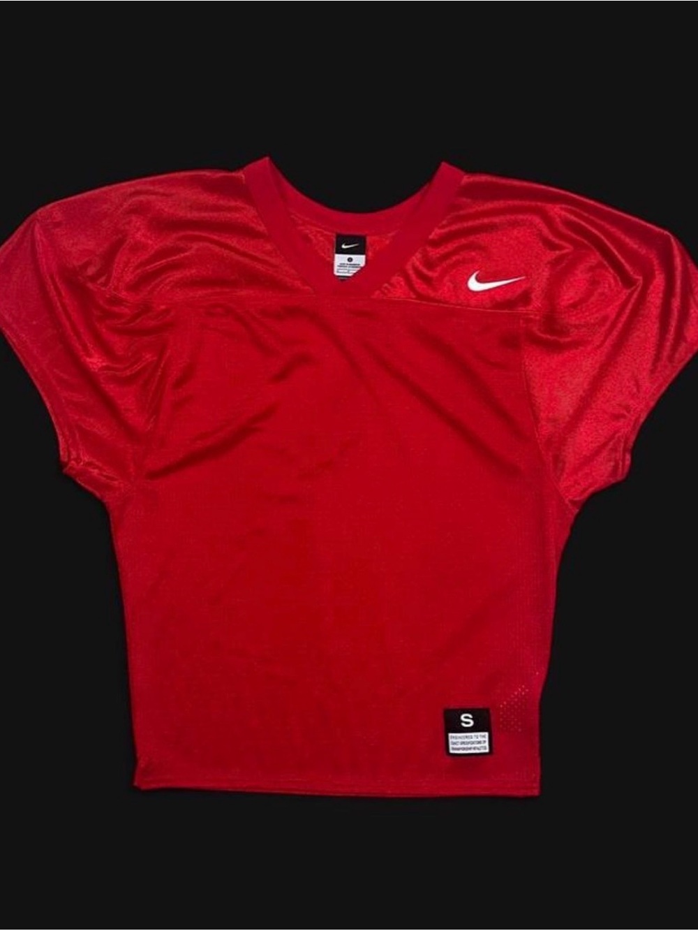Nike Red Athletic Short Sleeve Jersey with White Swoosh